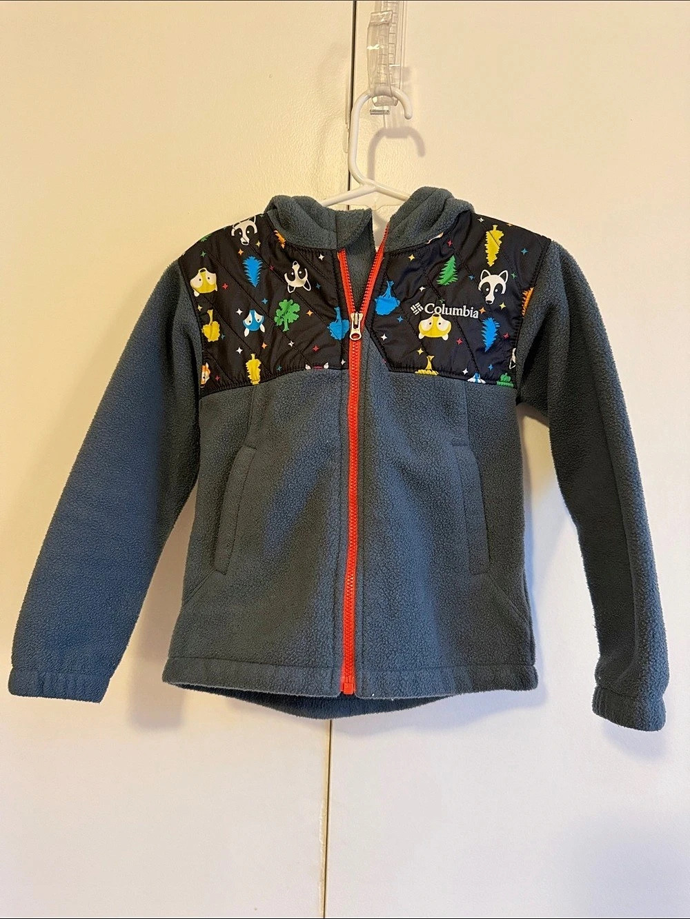 Columbia Kids' Highland Pine Full-Zip Fleece Hoodie Gray & Black 4T